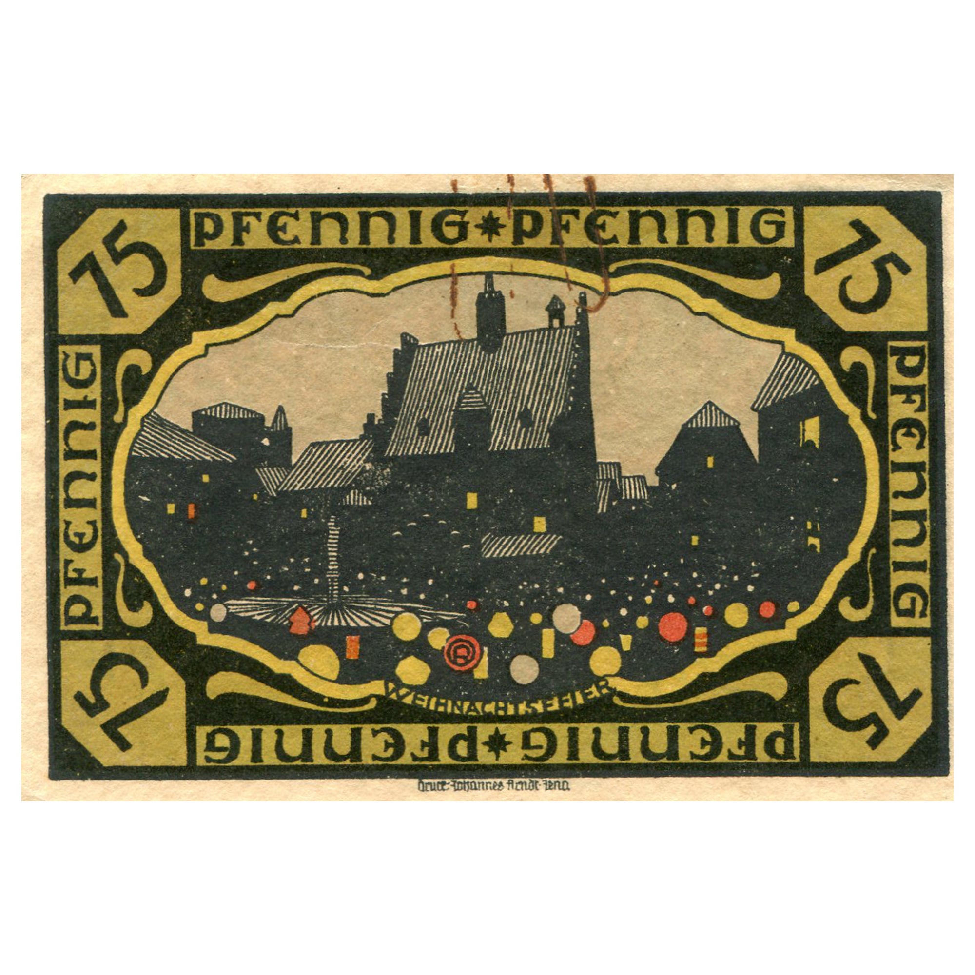 Banknot, Niemcy, Possneck, 75 Pfennig, Maison, 1921, EF(40-45), Mehl:1066.1