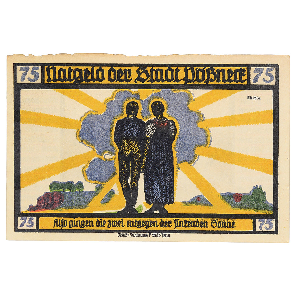 Banknot, Niemcy, Possneck, 75 Pfennig, rue 1920-07-31, EF(40-45) Mehl:1066.5