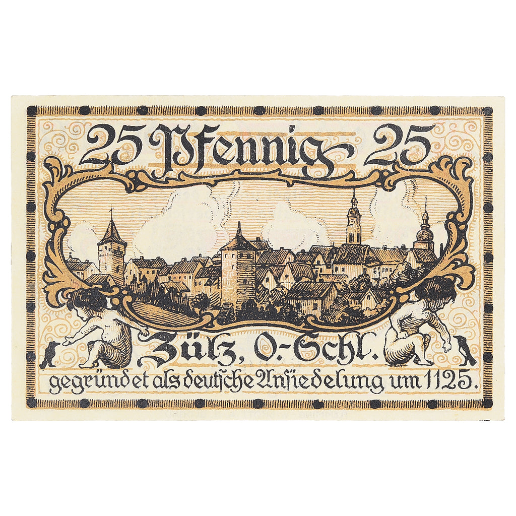 Banconote, Germania, Zülz, 25 Pfennig, paysage 1921-03-21, SPL Mehl:1477.1