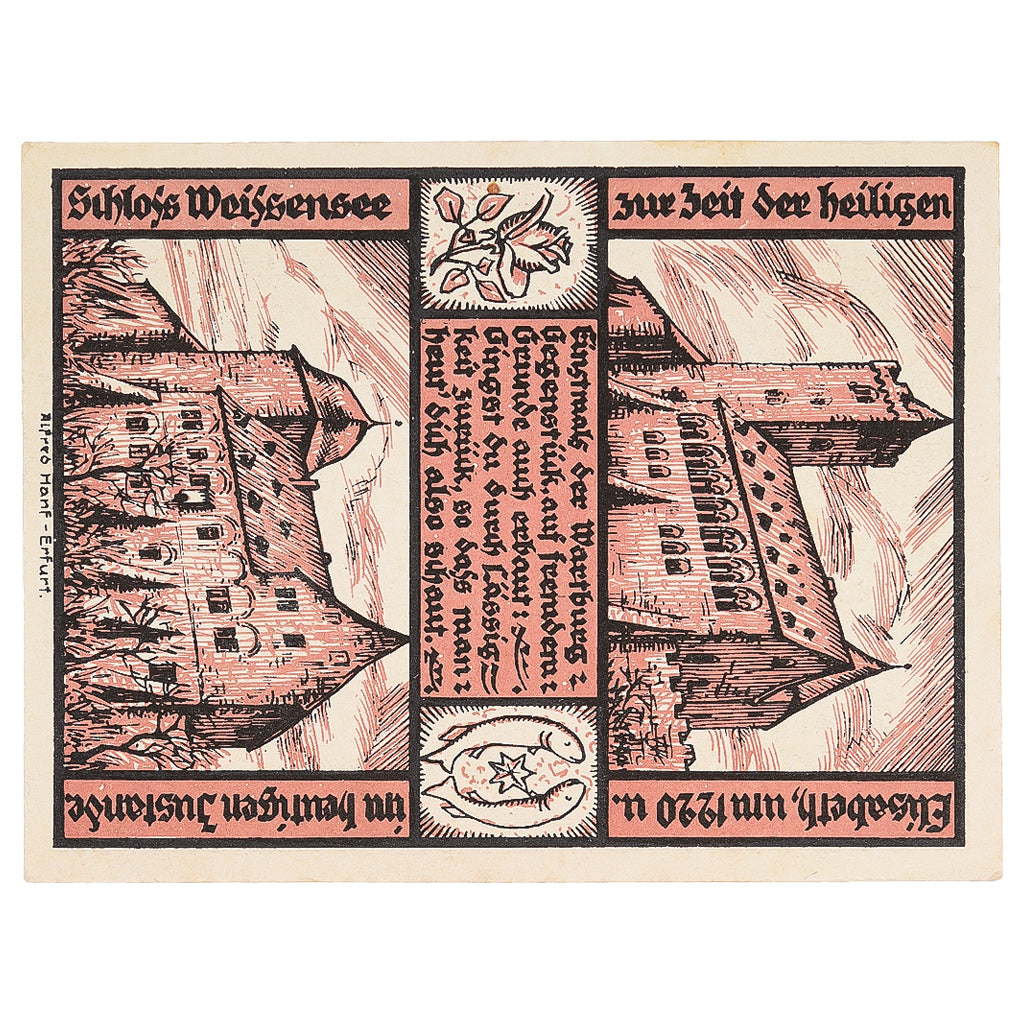 Banknot, Niemcy, Weissensee, 1 Mark, personnage 1921-08-01, UNC(63) Mehl:1404.1