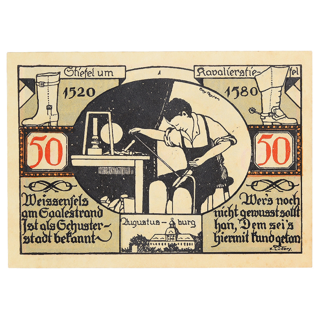 Banknot, Niemcy, Weissenfels, 50 Pfennig, Usine, 1921, UNC(63), Mehl:1403.2
