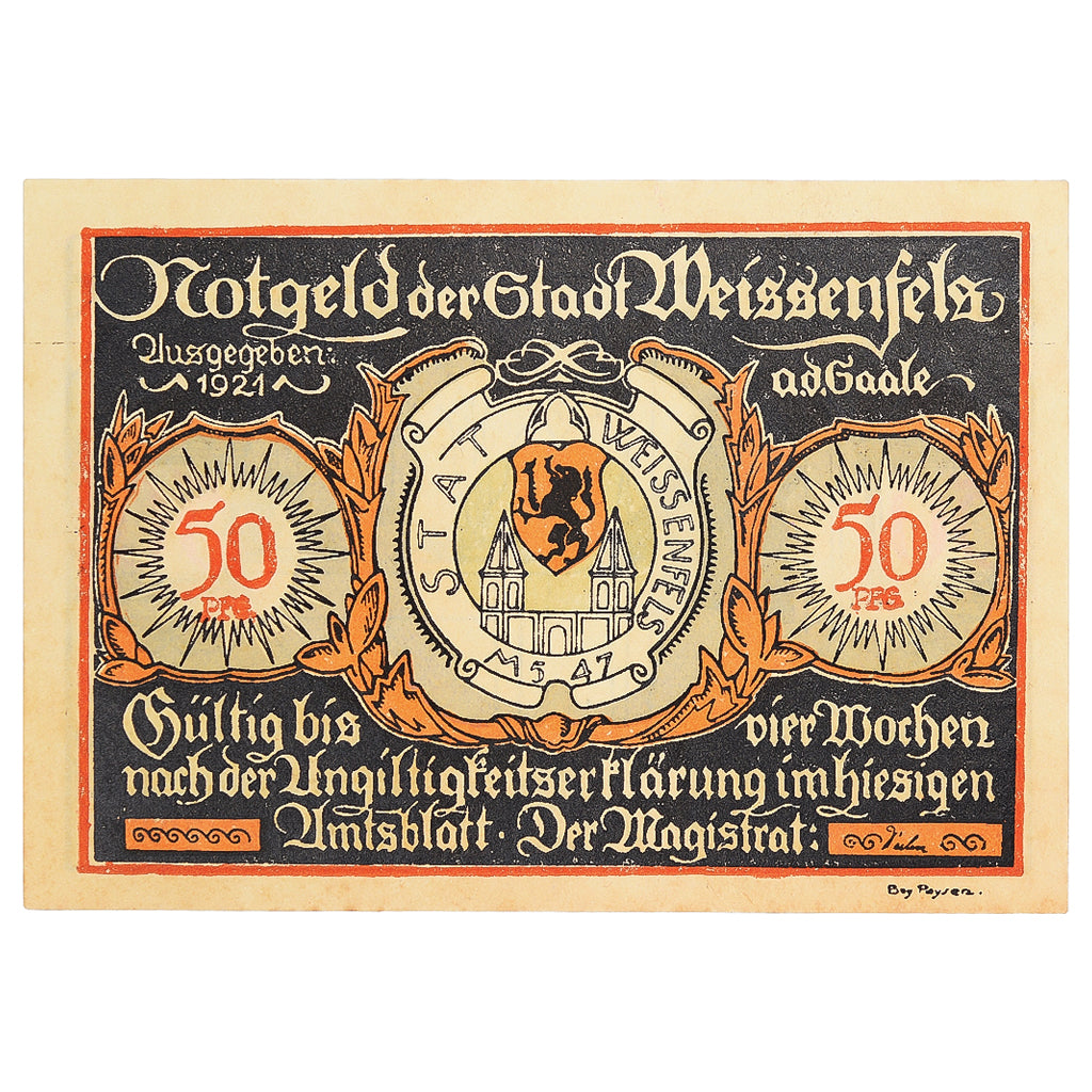 Banknote, Germany, Weissenfels, 50 Pfennig, cuisine, 1921, UNC(63), Mehl:1403.2