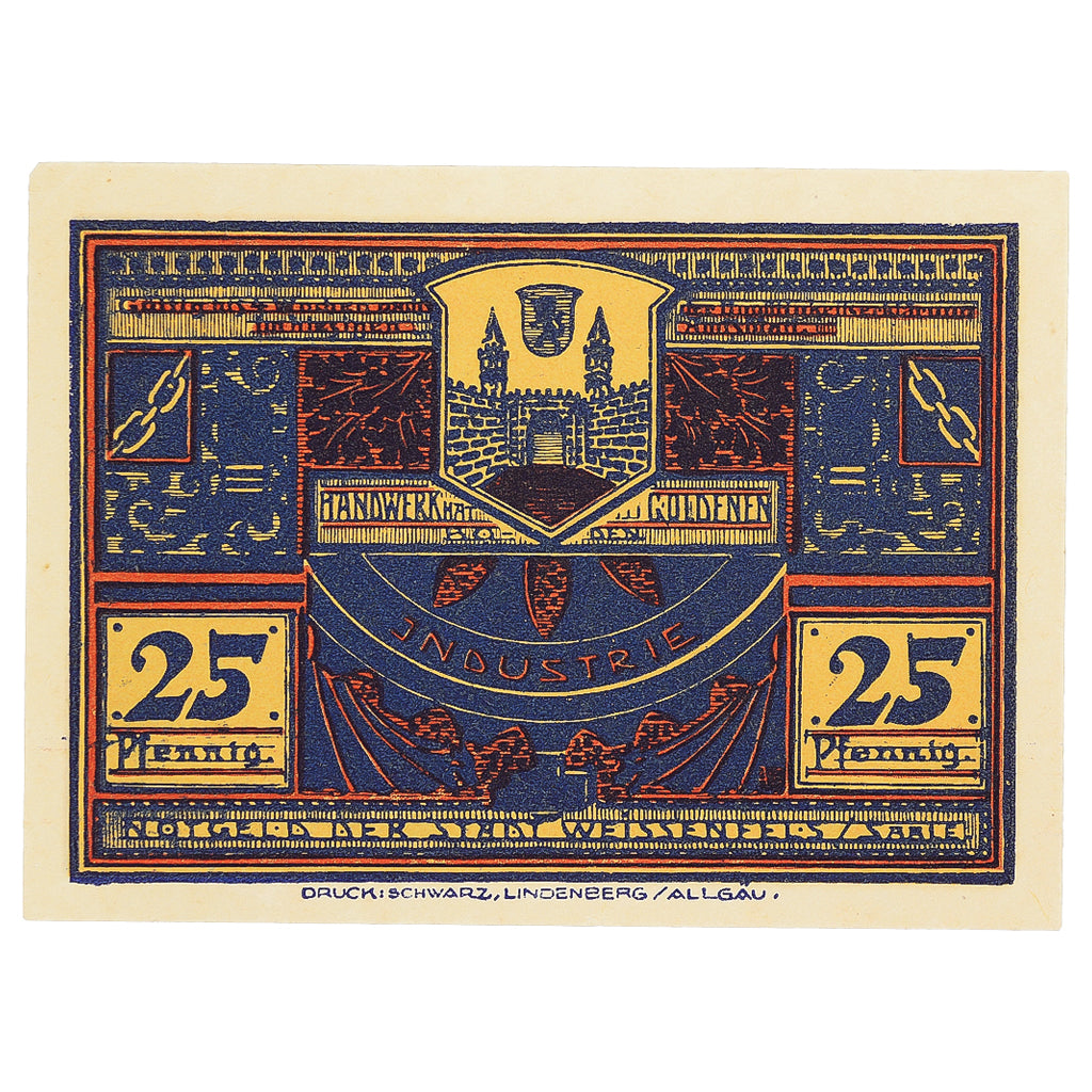 Banknote, Germany, Weissenfels, 25 Pfennig, château, 1921, UNC(63) Mehl:1403.1a