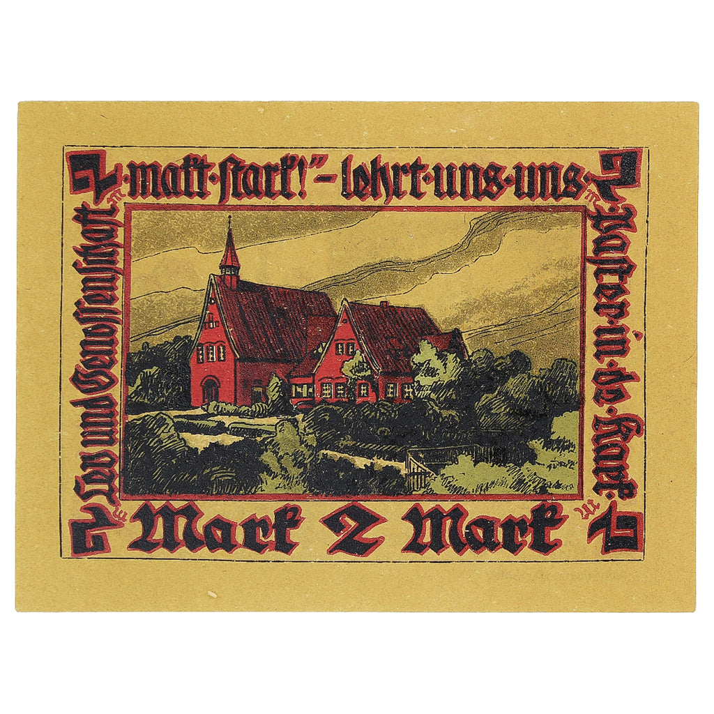 Banknot, Niemcy, Pries-Friedrichsort, 2 Mark, Eglise, 1922, UNC(63), Mehl:1075.1