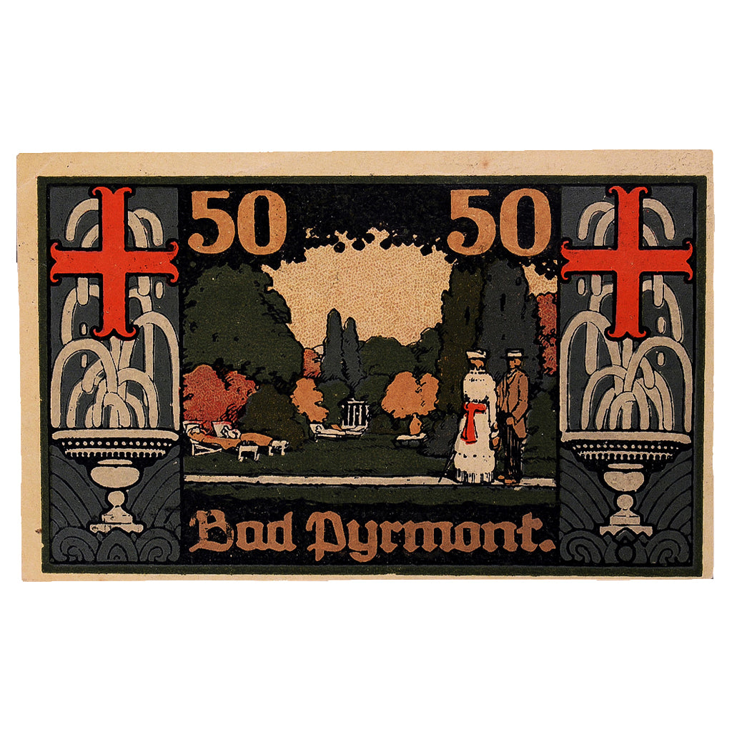Banconote, Germania, Pyrmont, 50 Pfennig, parc 1921-02-02, SPL Mehl:1085.1