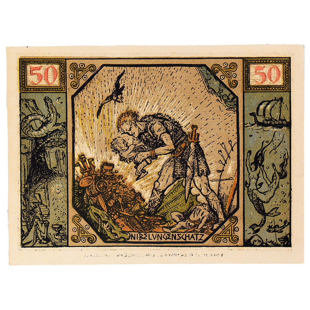 Banconote, Germania, Xanten, 50 Pfennig, personnage, 1921, SPL, Mehl:1464.1