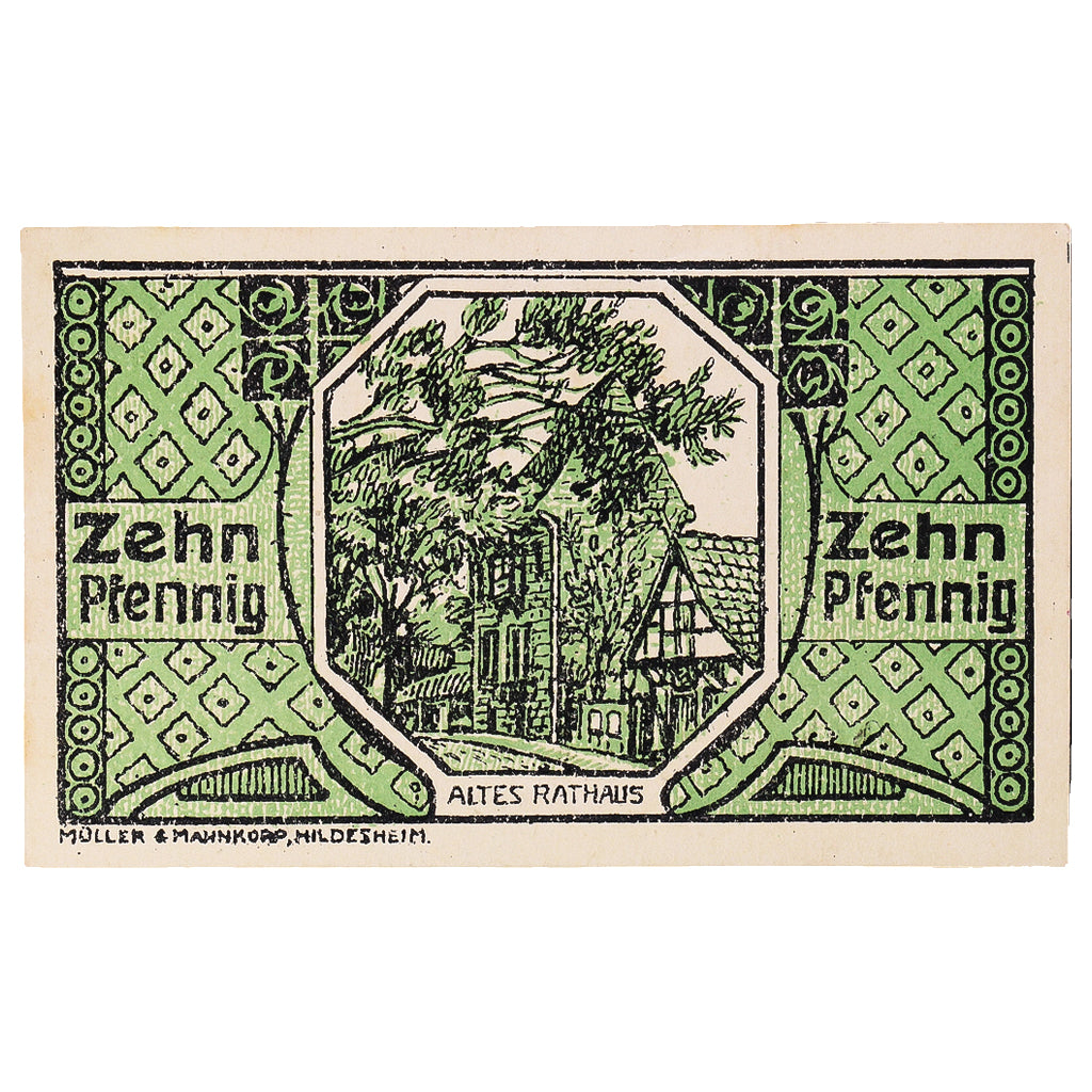 Geldschein, Deutschland, Wunstorf, 10 Pfennig, mairie 1922-04-01 VZ Mehl:1458.2a