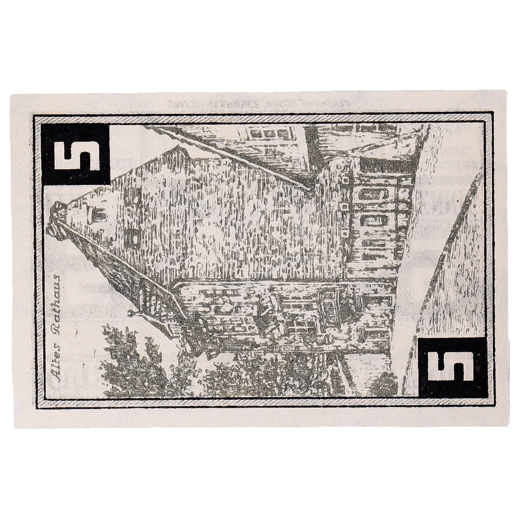 Geldschein, Deutschland, Wunstorf, 5 Pfennig, route 1922-12-31 UNZ- Mehl:1458.2a