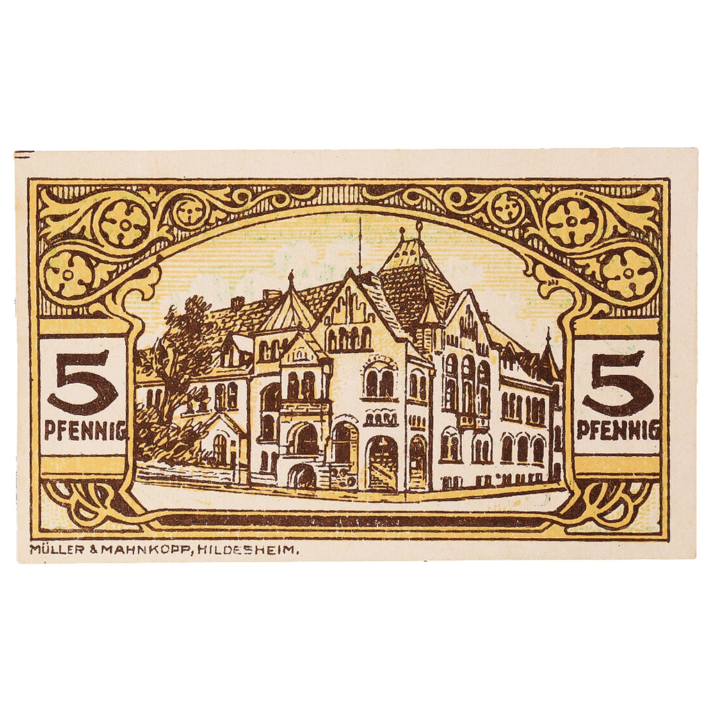 Banconote, Germania, Wunstorf, 5 Pfennig, château 1922-04-01, SPL Mehl:1458.2a