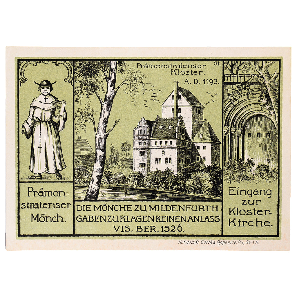 Billete, Alemania, Wünschendorf, 50 Pfennig, monastère, 1921 SC Mehl:1457.1