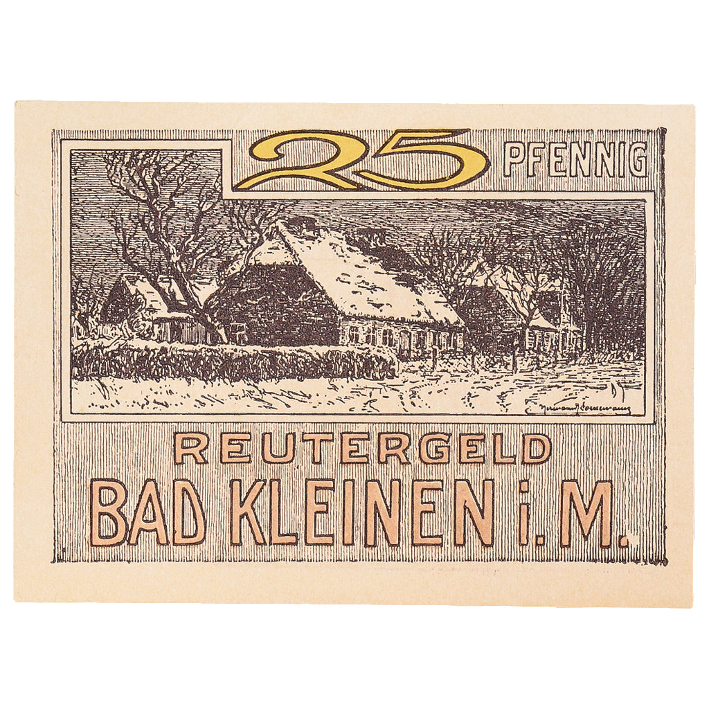 Geldschein, Deutschland, Bad Kleinen, 25 Pfennig, ferme 1922 UNZ- Mehl:705.1