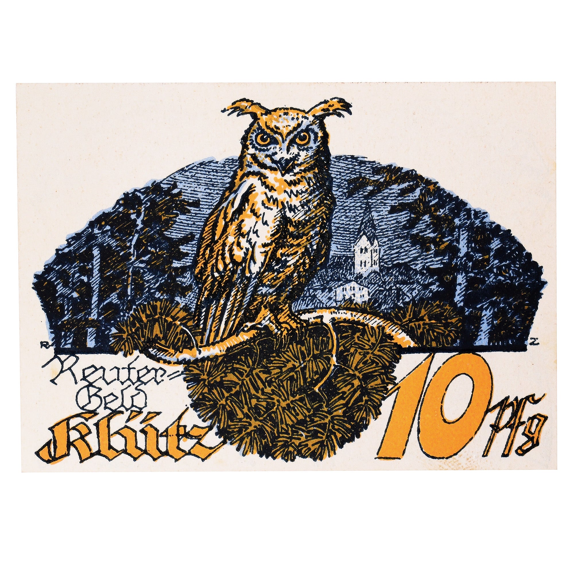 Nota, Alemanha, Klütz, 10 Pfennig, hibou, 1921, 1921-05-31, UNC(63), Mehl:709.1
