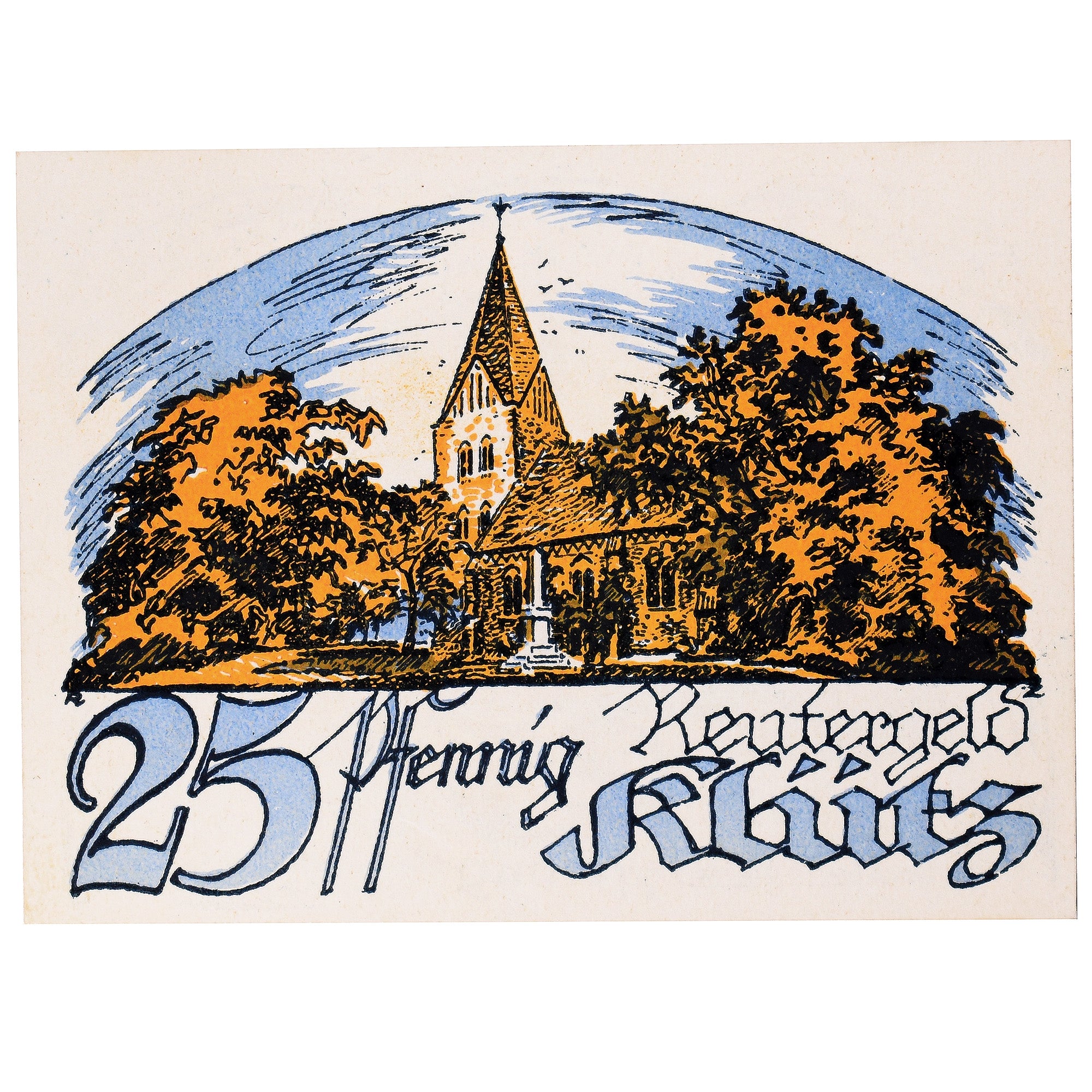 Banknot, Niemcy, Bad Kleinen, 25 Pfennig, Eglise 1922-05-31, UNC(63) Mehl:709.1