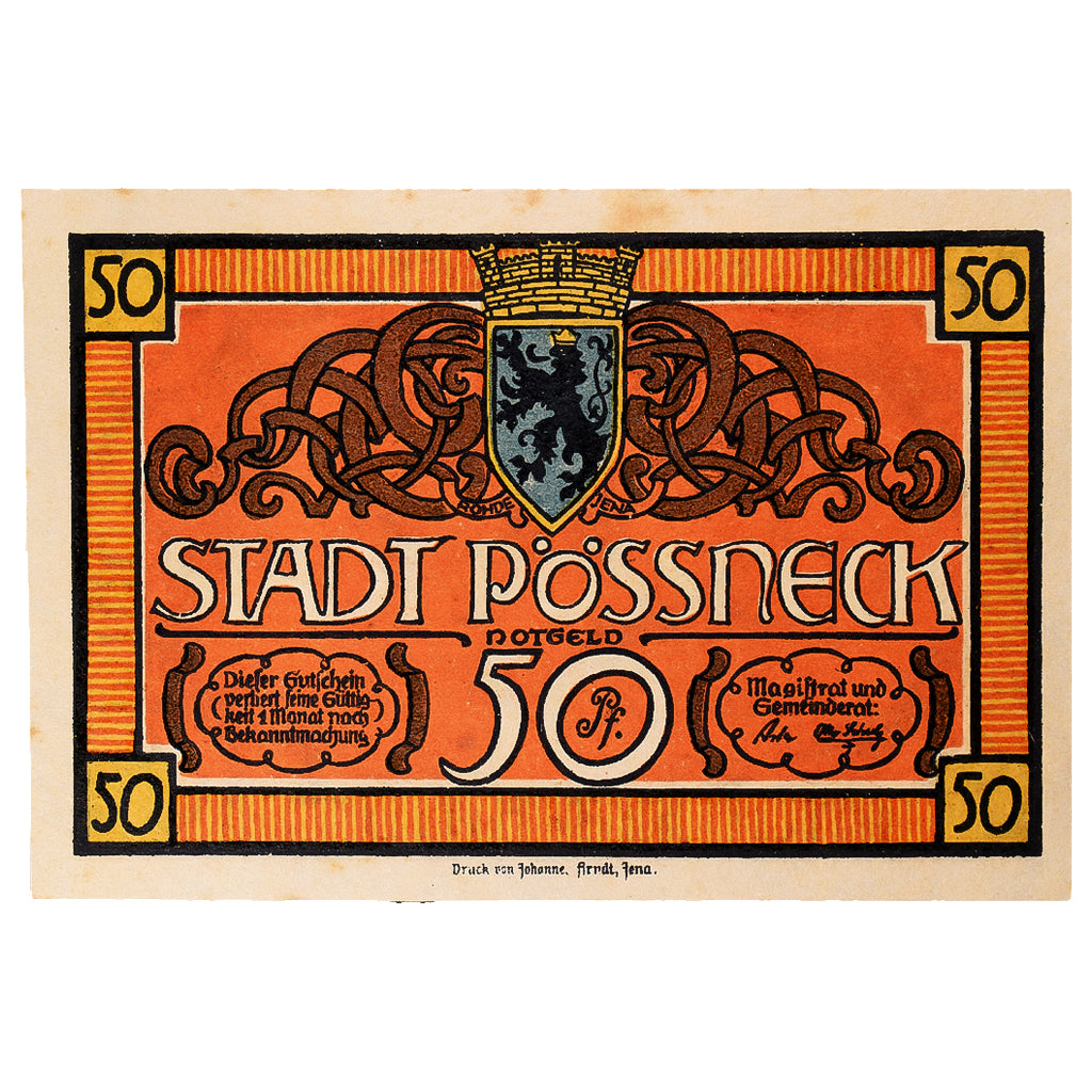 Banconote, Germania, Possneck, 50 Pfennig, place, 1921, SPL-, Mehl:1066.1
