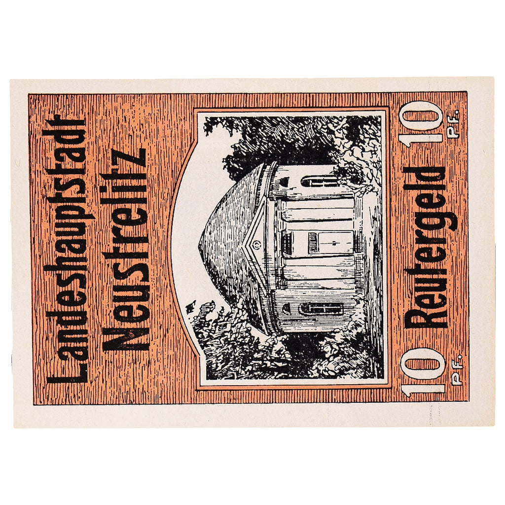 Banknot, Niemcy, Neustrelitz, 10 Pfennig, Monument, 1922 AU(55-58) Mehl:969.1