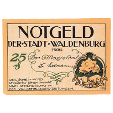 Banknote, Germany, Waldenburg, 25 Pfennig, Eglise, 1920, UNC(63), Mehl:W3.14a