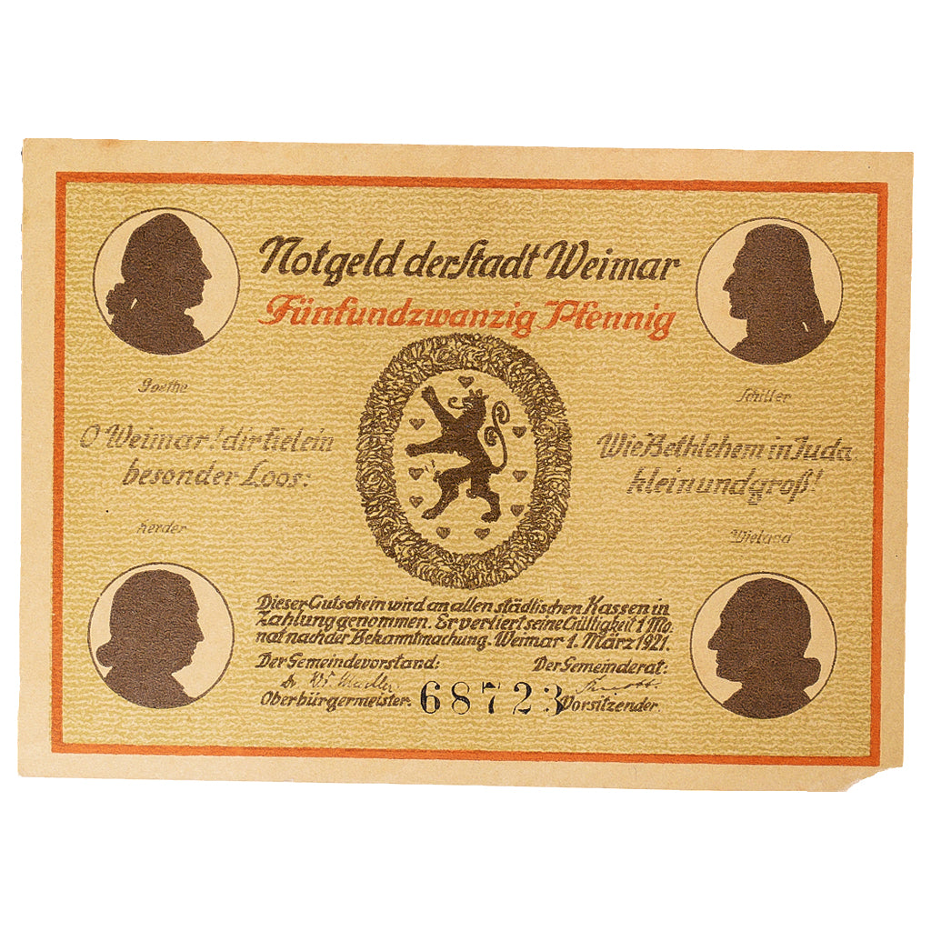 Geldschein, Deutschland, Weimar, 25 Pfennig, manoir 1921-03-01, SS Mehl:1398.1a