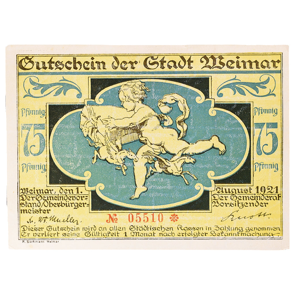 Banconote, Germania, Weimar, 75 Pfennig, personnage 2, 1921 SPL- Mehl:1398.7
