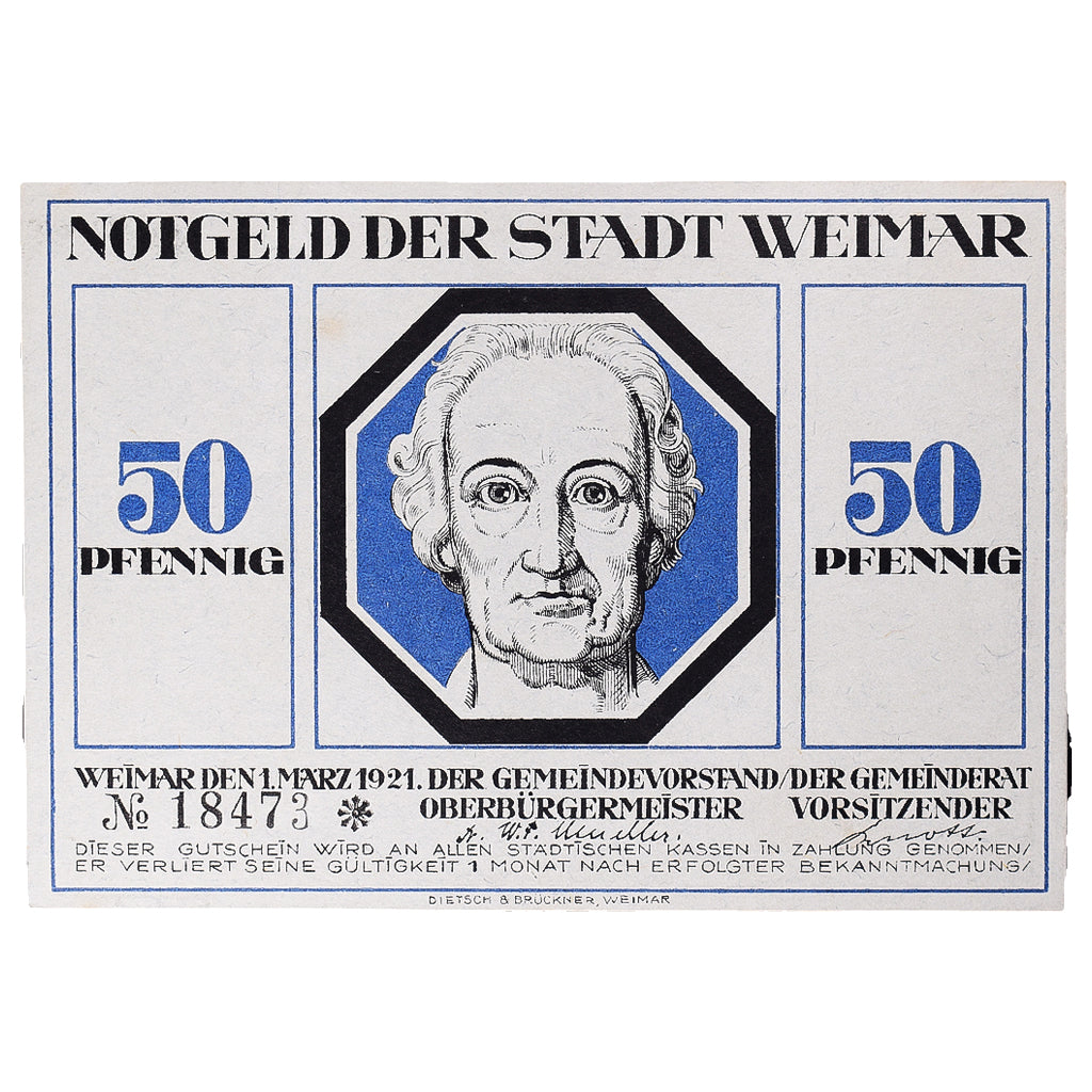 Geldschein, Deutschland, Weimar, 50 Pfennig, portrait 4, 1921, UNZ- Mehl:1398.6