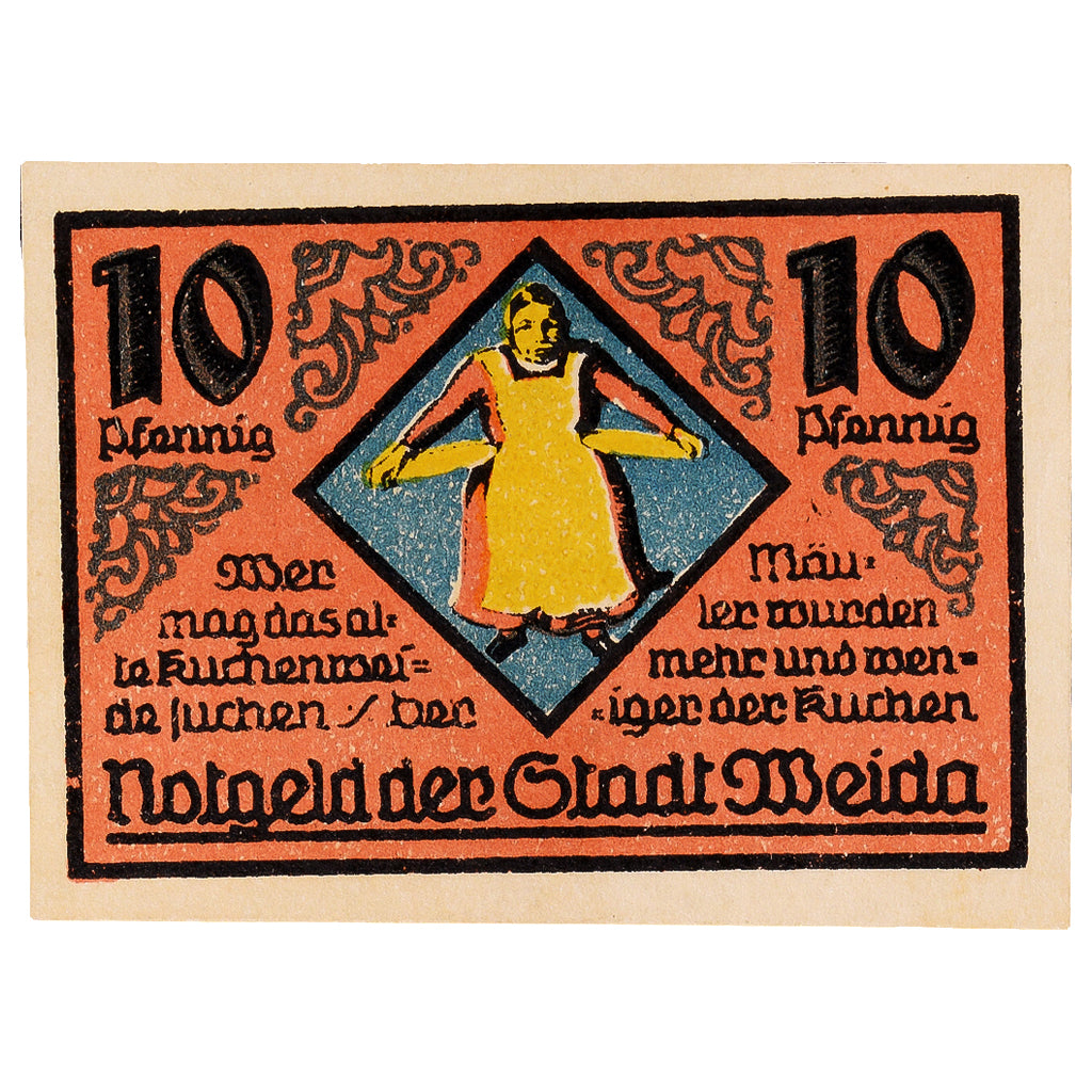 Banknot, Niemcy, Weida, 10 Pfennig, Texte 1921-09-30, UNC(63) Mehl:1391.2