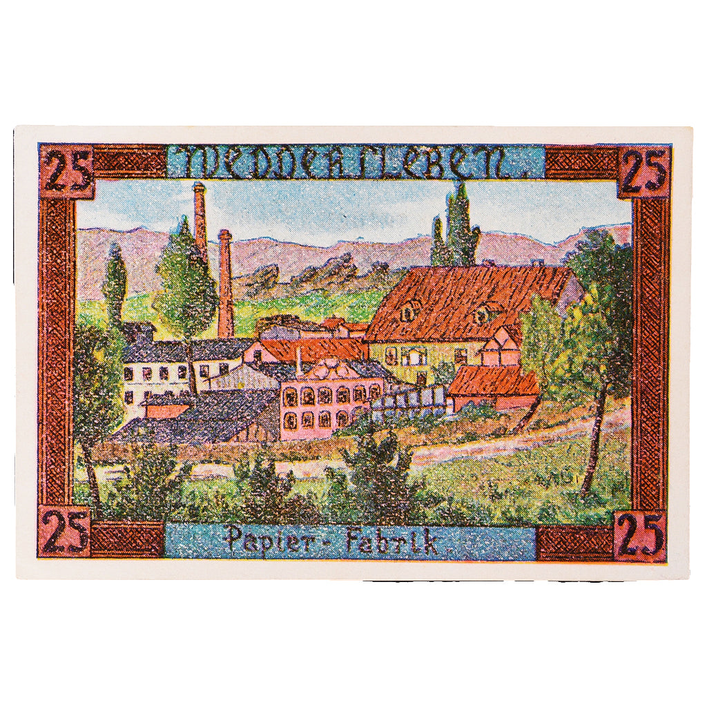 Billete, Alemania, Weddersleben, 25 Pfennig, ferme, 1921 SC Mehl:1386.2