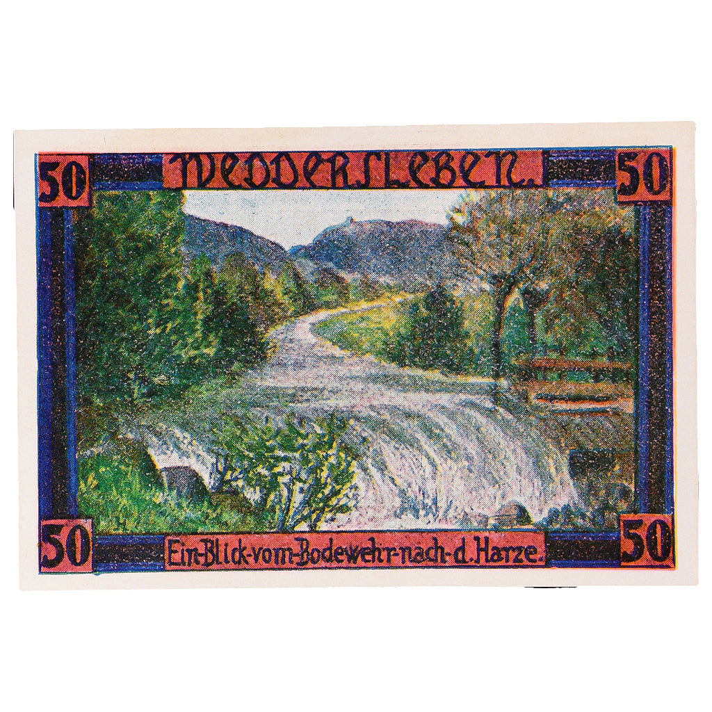 Banknot, Niemcy, Weddersleben, 50 Pfennig Rivière 1921 UNC(63) Mehl:1386.2