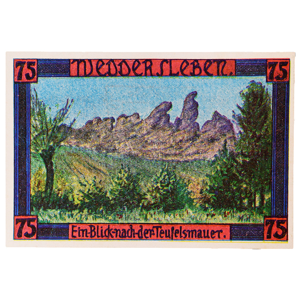 Banknot, Niemcy, Weddersleben, 75 Pfennig, paysage, 1921 UNC(63) Mehl:1386.2