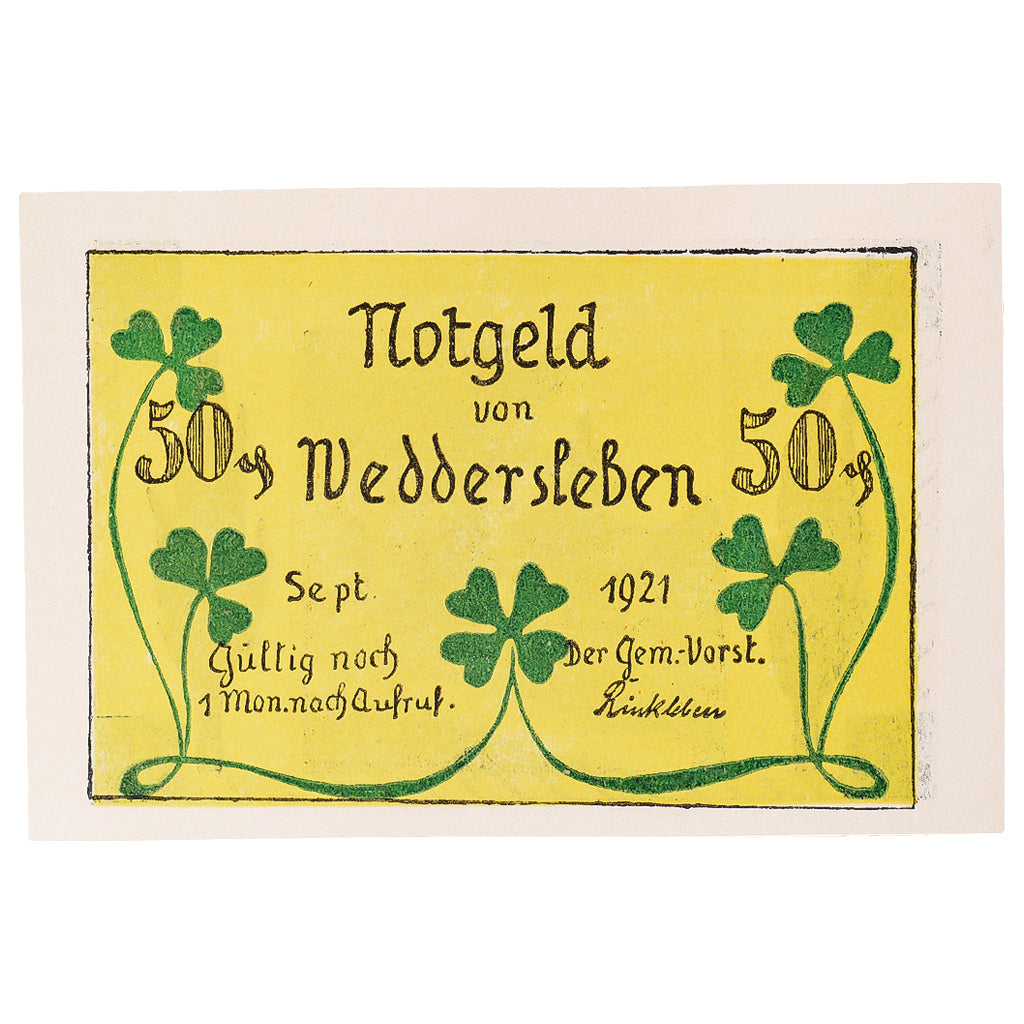 Banconote, Germania, Weddersleben, 50 Pfennig, arbre, 1921, SPL, Mehl:1386.3