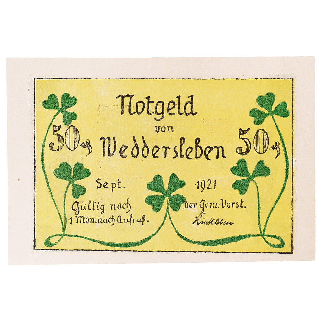 Banknote, Germany, Weddersleben, 50 Pfennig, chemin, 1921, UNC(63), Mehl:1386.3