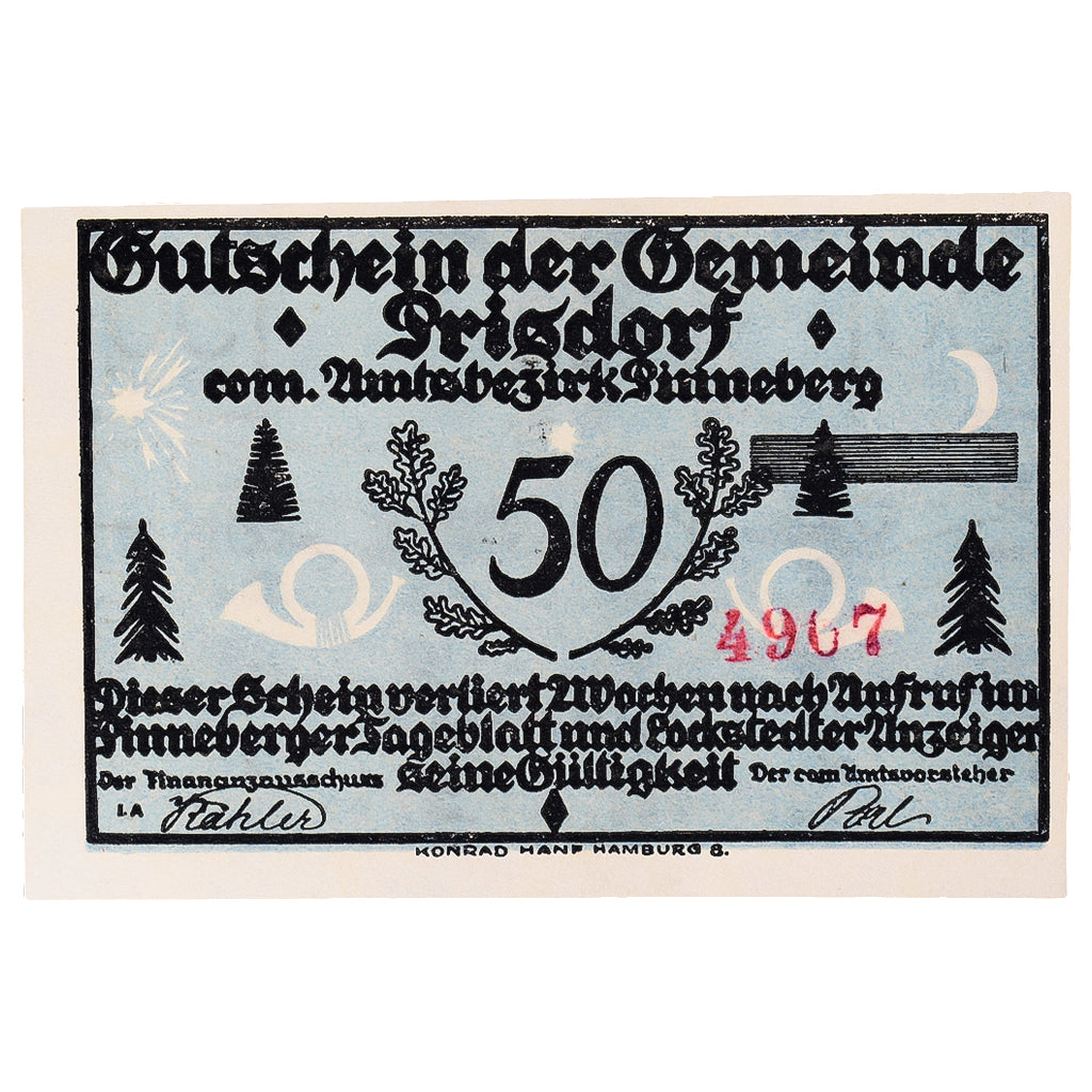 Banconote, Germania, Prisdorf, 50 Pfennig, Forêt, 1921, SPL, Mehl:1076.1