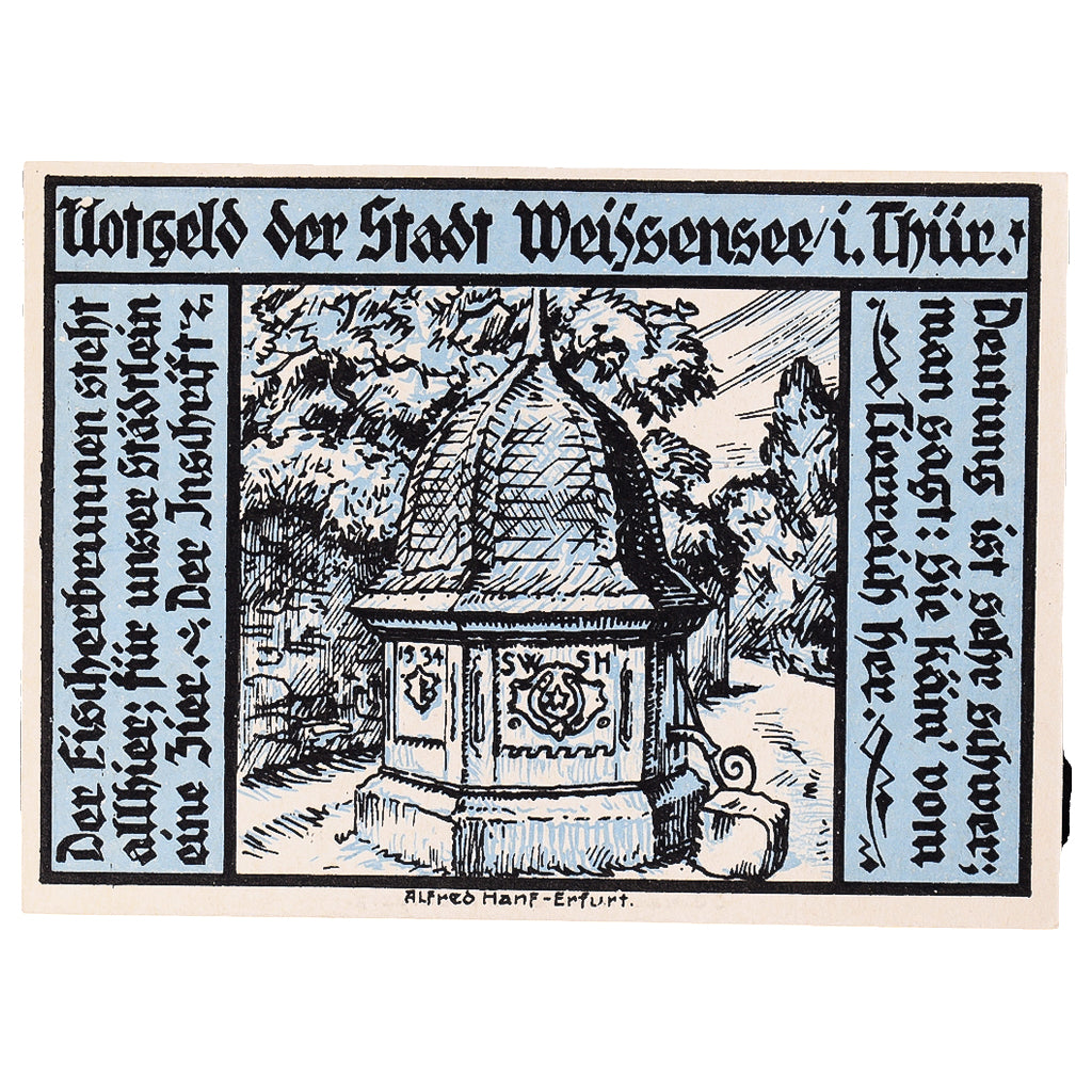 Geldschein, Deutschland, Weissensee, 25 Pfennig, champs, 1921 UNZ- Mehl:1404.1