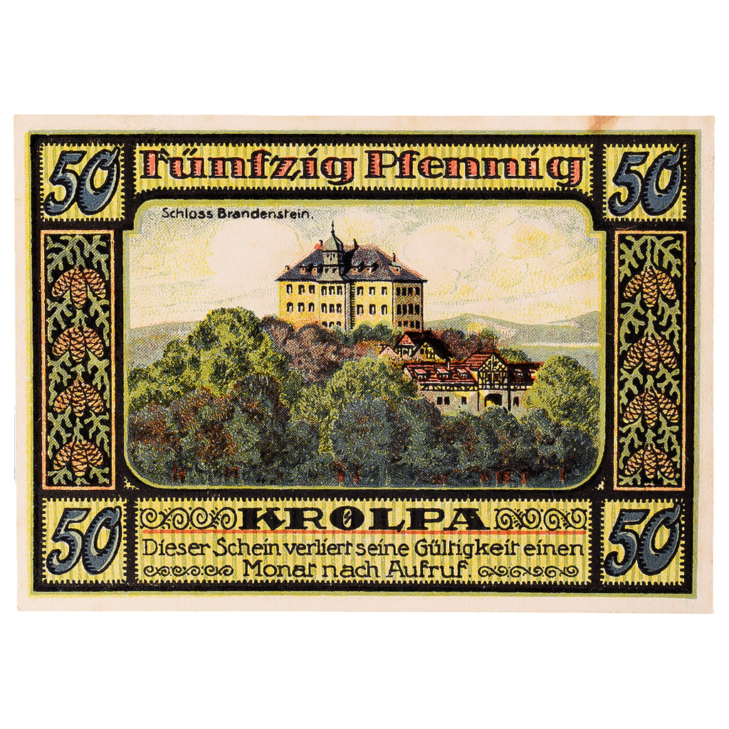 Geldschein, Deutschland, Ziegenrück, 50 Pfennig, château, 1921 UNZ- Mehl:1471.1