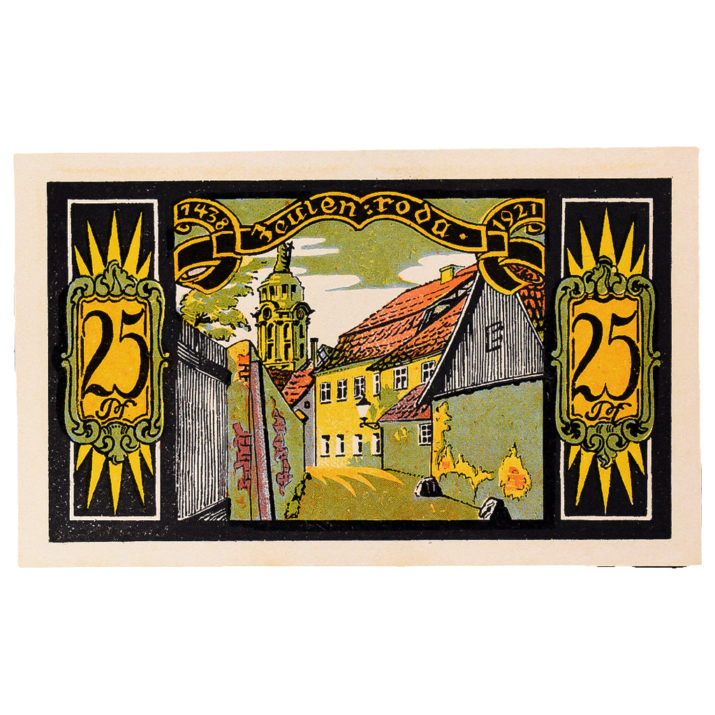 Geldschein, Deutschland, Zeulenroda, 25 Pfennig, rue 1921 UNZ- Mehl:FS 1470.1