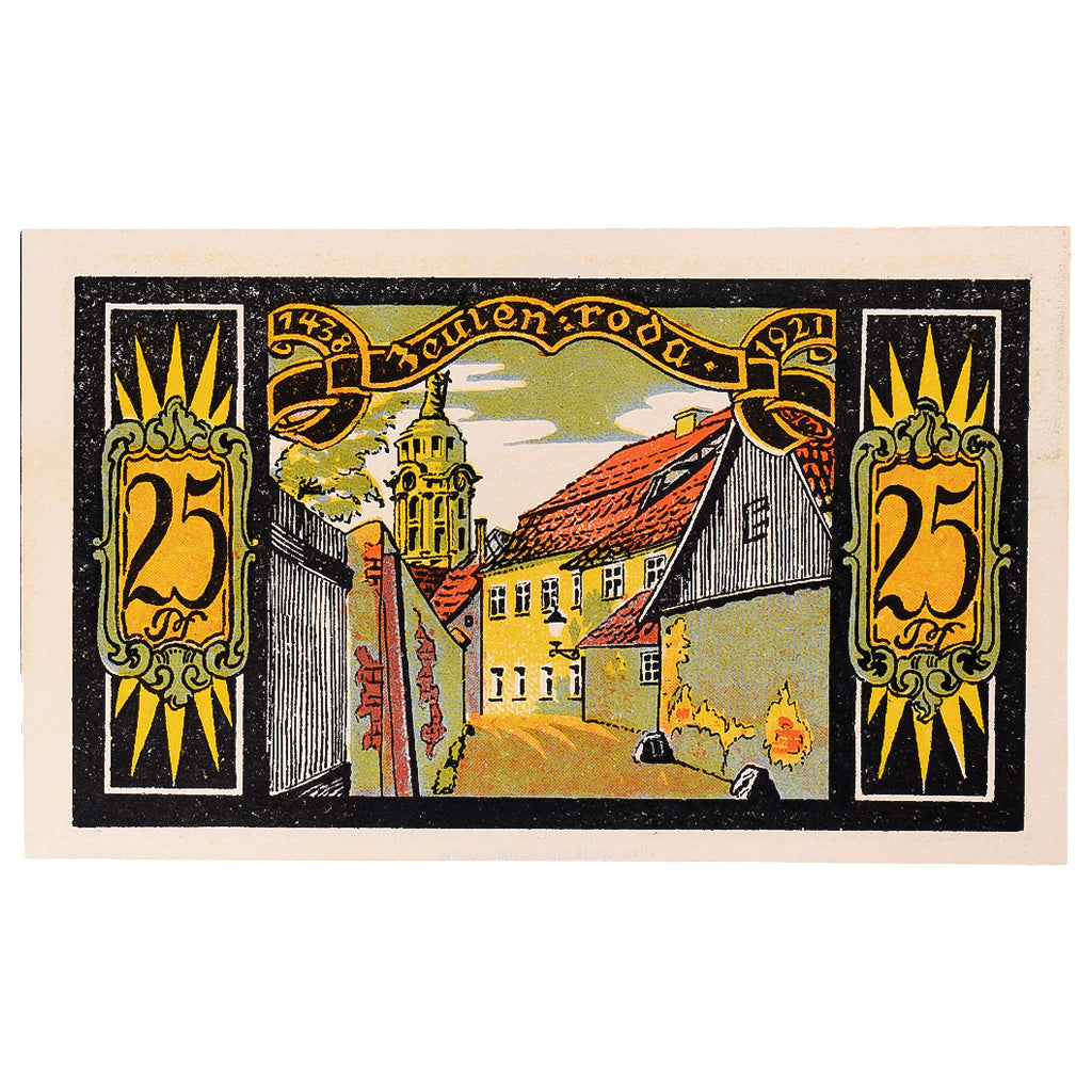 Geldschein, Deutschland, Zeulenroda, 25 Pfennig village 1921 UNZ- Mehl:FS 1470.1