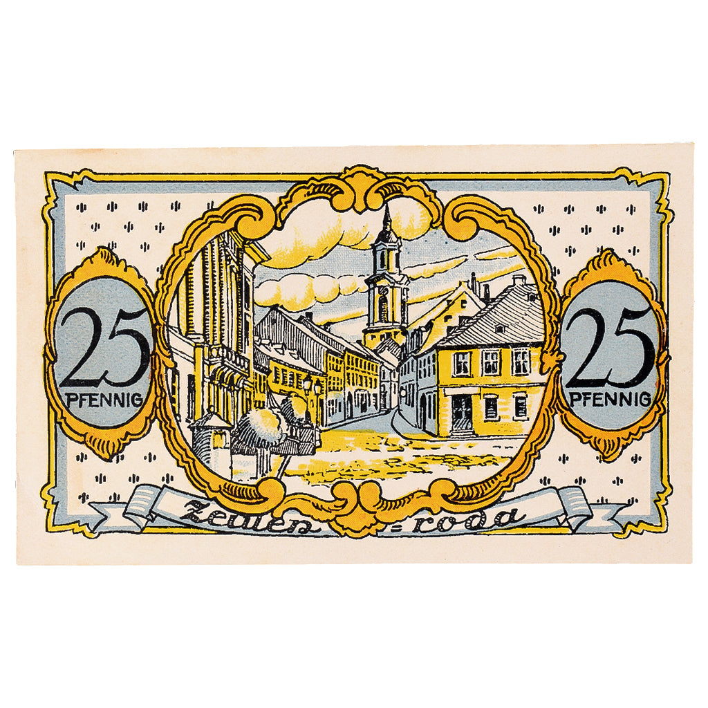 Geldschein, Deutschland, Zeulenroda, 25 Pfennig, place 1921 UNZ- Mehl:FS 1470.1