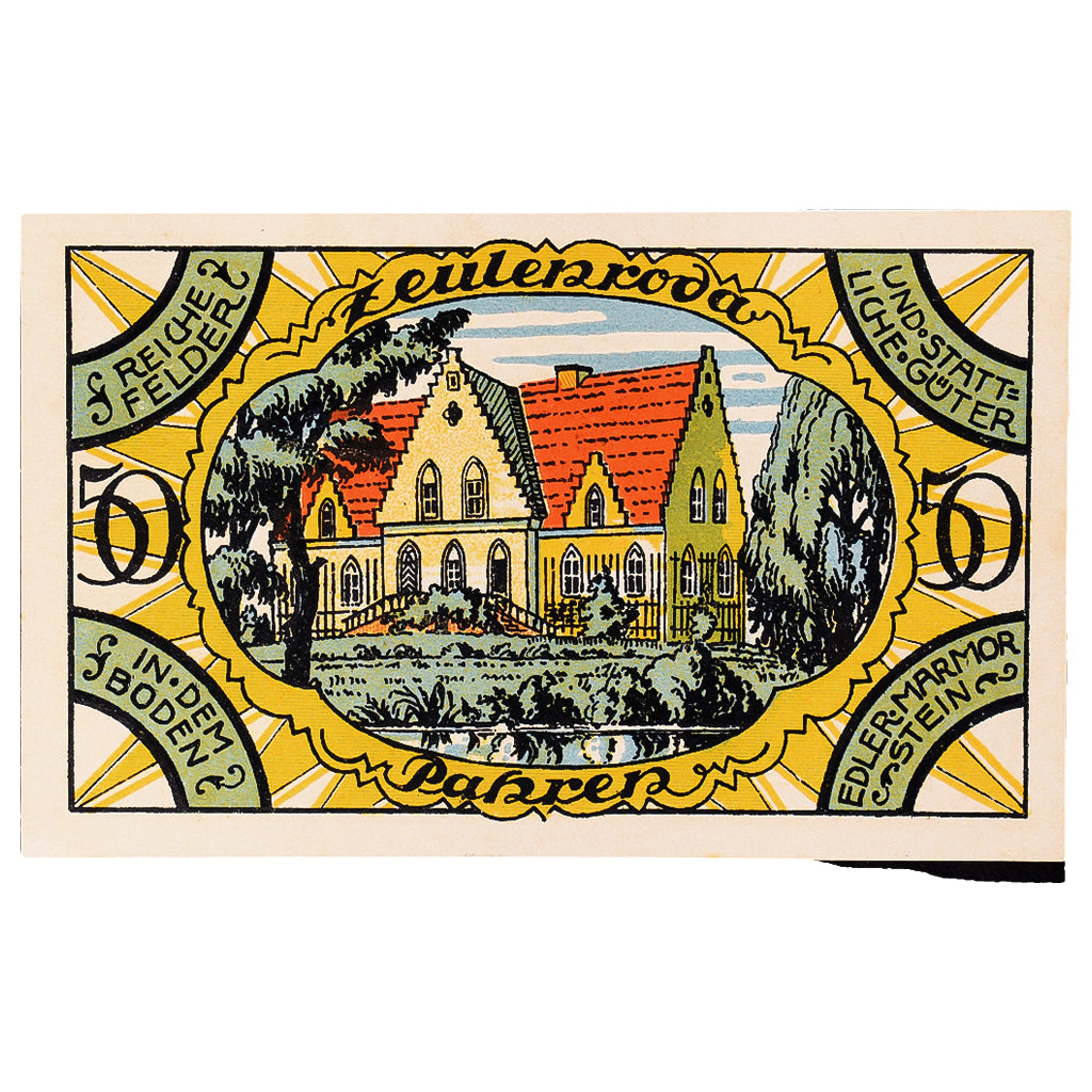 Geldschein, Deutschland, Zeulenroda, 50 Pfennig, manoir 1921 UNZ- Mehl:FS 1470.2