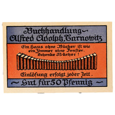 Billet, Allemagne, Tarnowitz, 50 Pfennig, livre, 1922, SPL, Mehl:1312.a