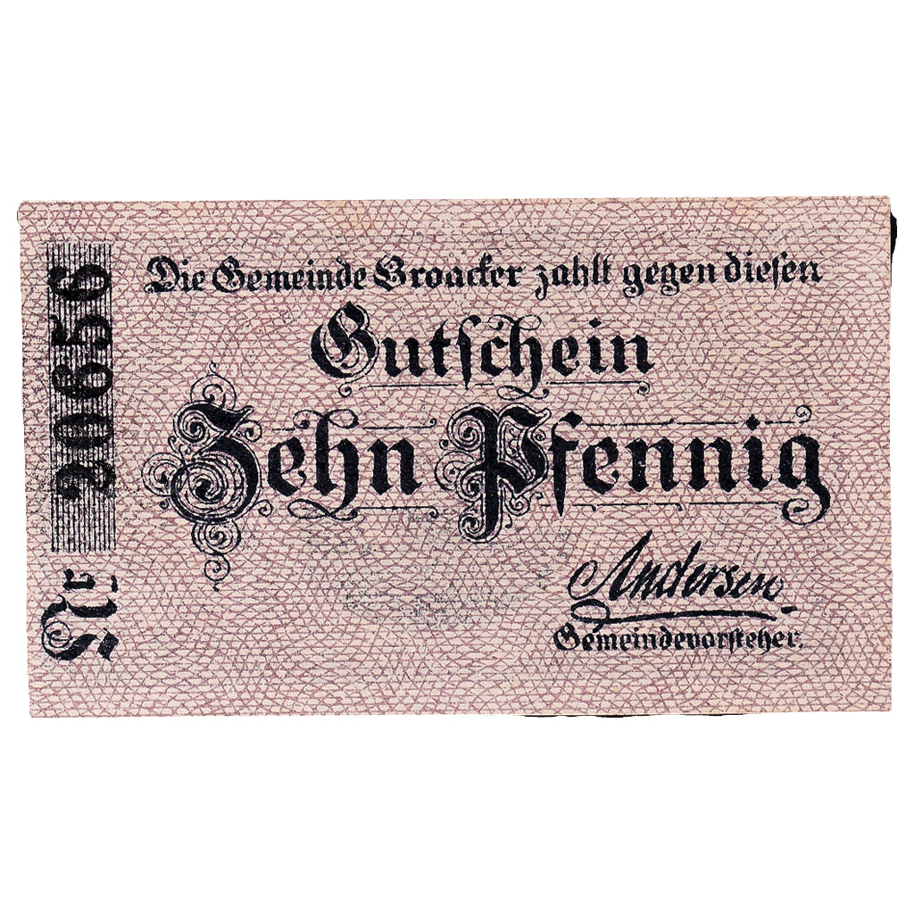 Geldschein, Deutschland, Broacker, 10 Pfennig, Texte, 1918, UNZ-, Mehl:B91.3a
