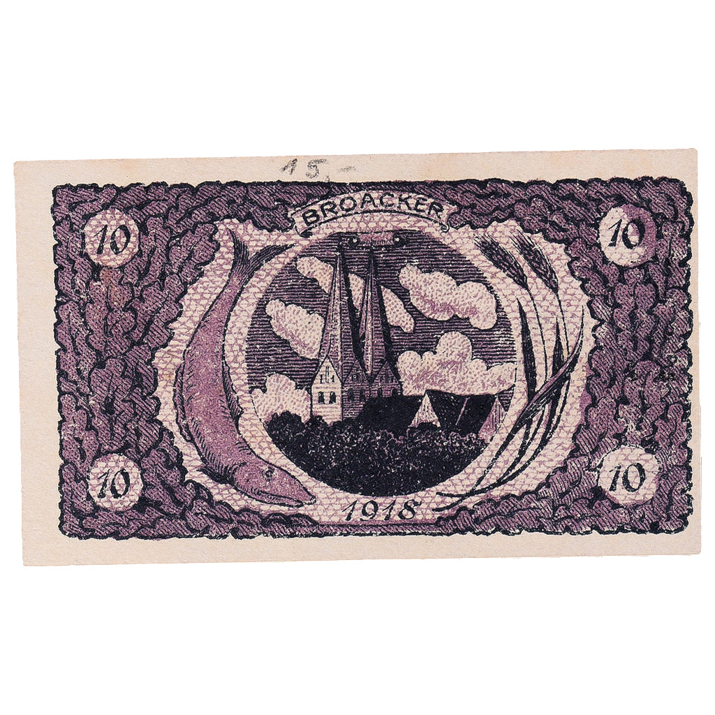 Geldschein, Deutschland, Broacker, 10 Pfennig, Texte, 1918, UNZ-, Mehl:B91.3a
