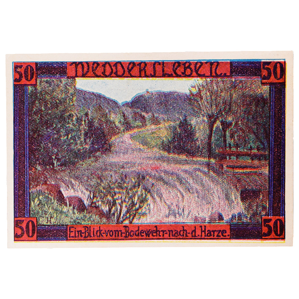 Geldschein Deutschland Weddersleben, 50 Pfennig, Rivière, 1921 UNZ- Mehl:1386.2a