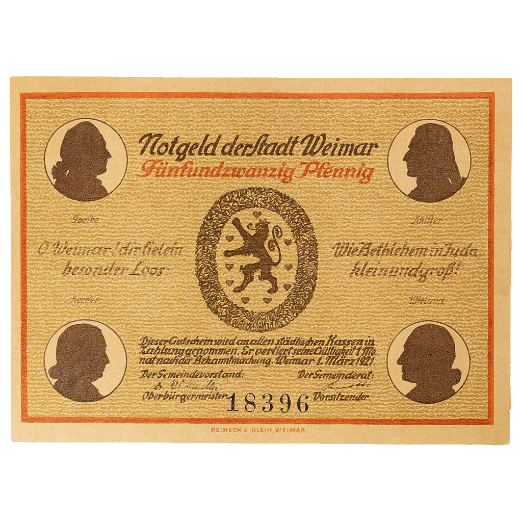 Geldschein, Deutschland, Weimar, 25 Pfennig, place, 1921 UNZ- Mehl:1398.1a