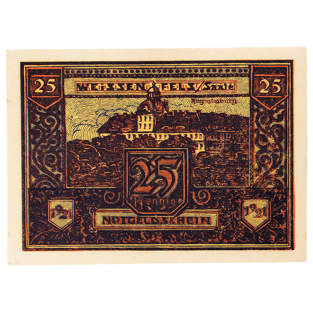 Geldschein, Deutschland, Weissenfels, 25 Pfennig Blason, 1921, UNZ- Mehl:1403.1a