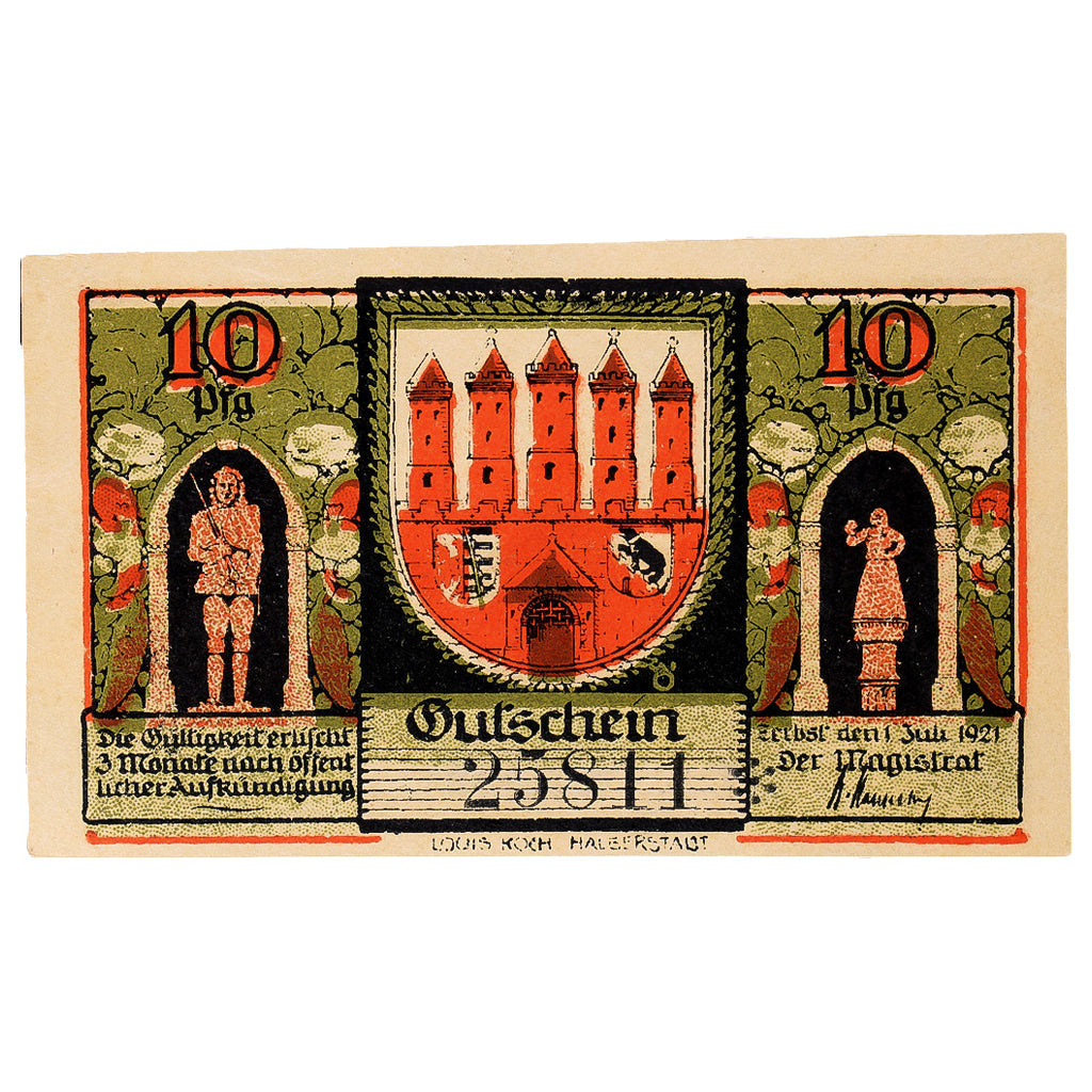 Banconote, Germania, Zerbst, 10 Pfennig, musée 1921-07-01, SPL Mehl:1469.2a