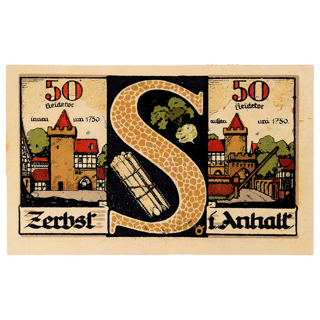 Banconote, Germania, Zerbst, 50 Pfennig, château, 1921 SPL Mehl:1469.2a