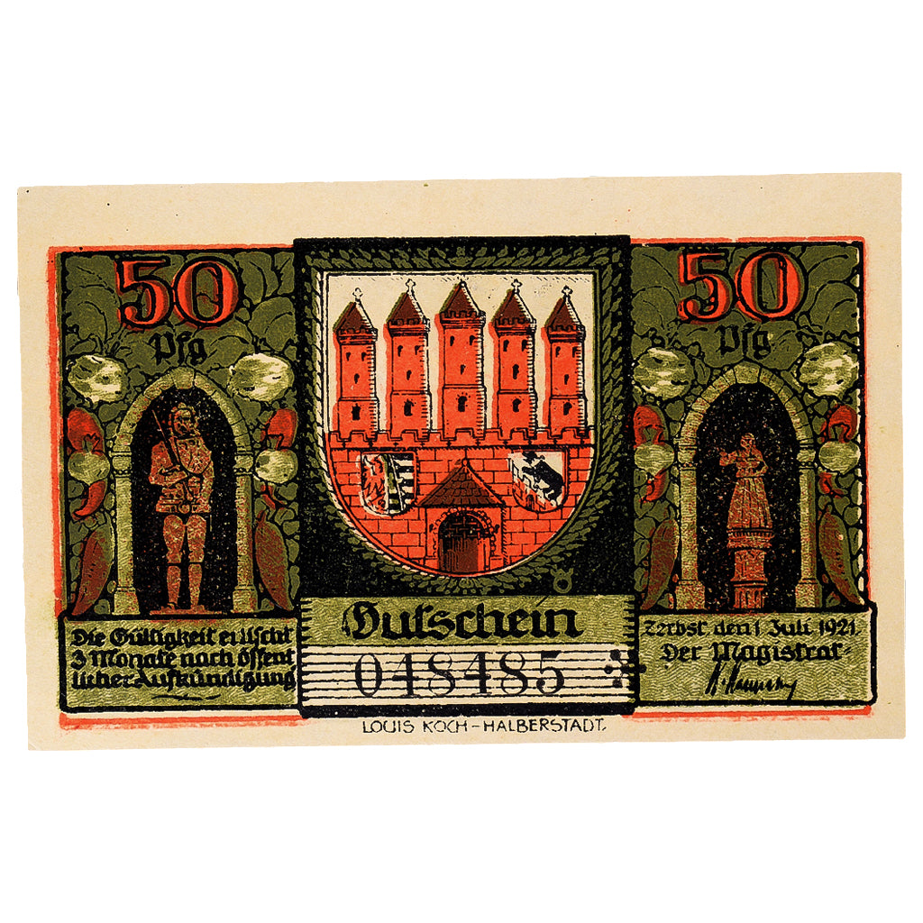 Banconote, Germania, Zerbst, 50 Pfennig, mairie 1921-07-01, SPL Mehl:1469.2a