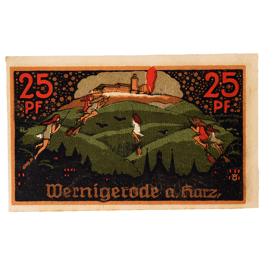 Billet, Allemagne, Wernigerode, 25 Pfennig, château 1920-12-20, SPL Mehl:1407.2