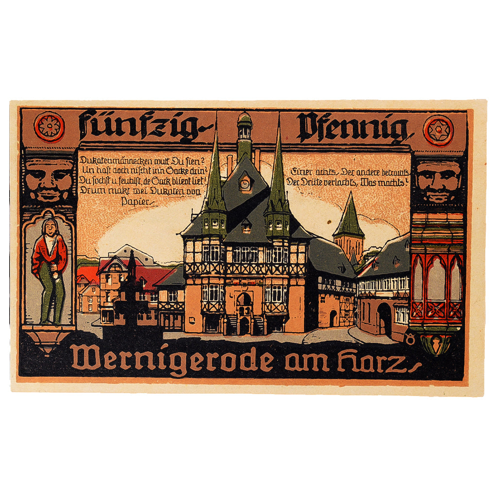 Banconote, Germania, Wernigerode, 50 Pfennig, manoir, 1920 SPL Mehl:1407.2