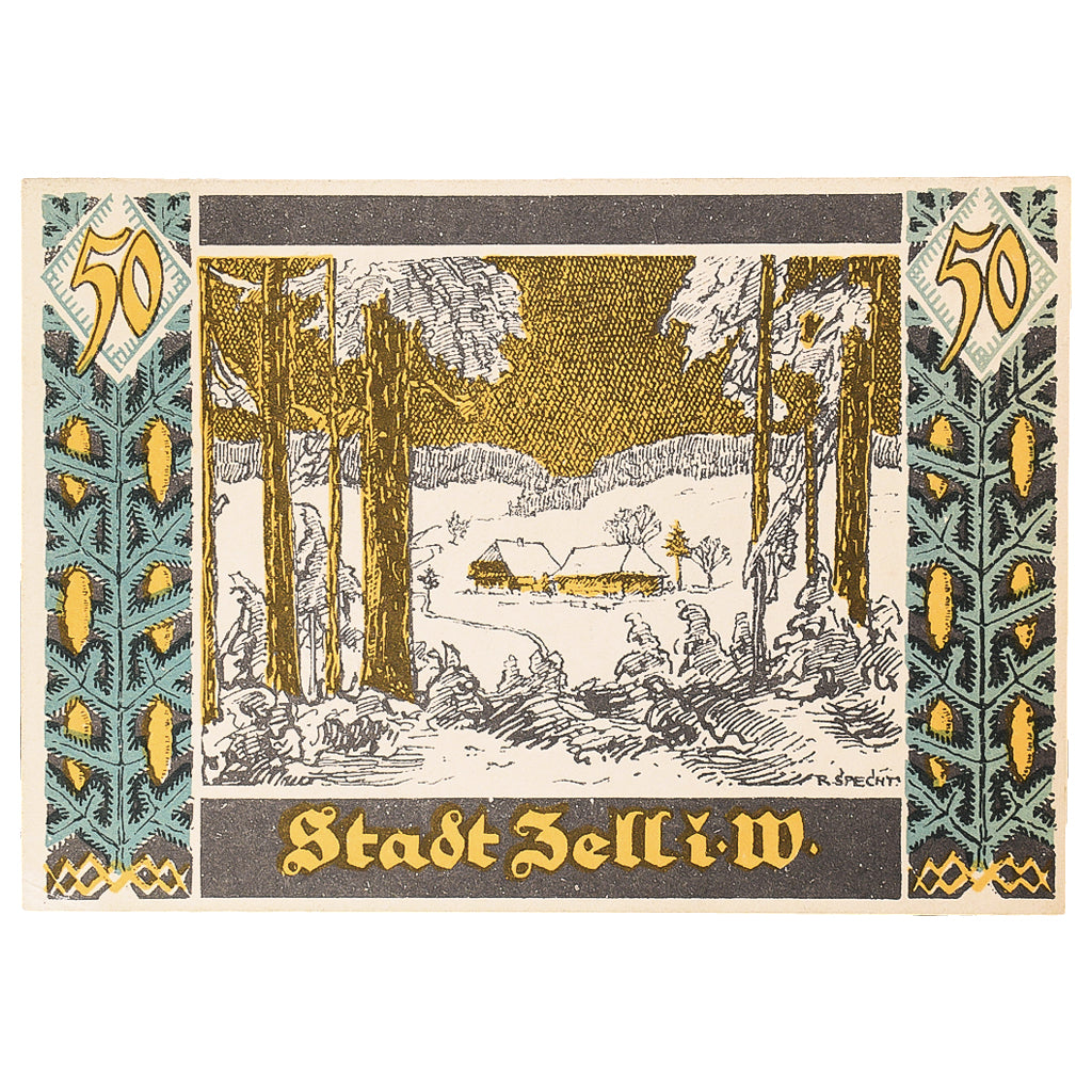 Banknot, Niemcy, Zell . i . W, 50 Pfennig, Forêt 1921-10-01, UNC(63) Mehl:1467.1
