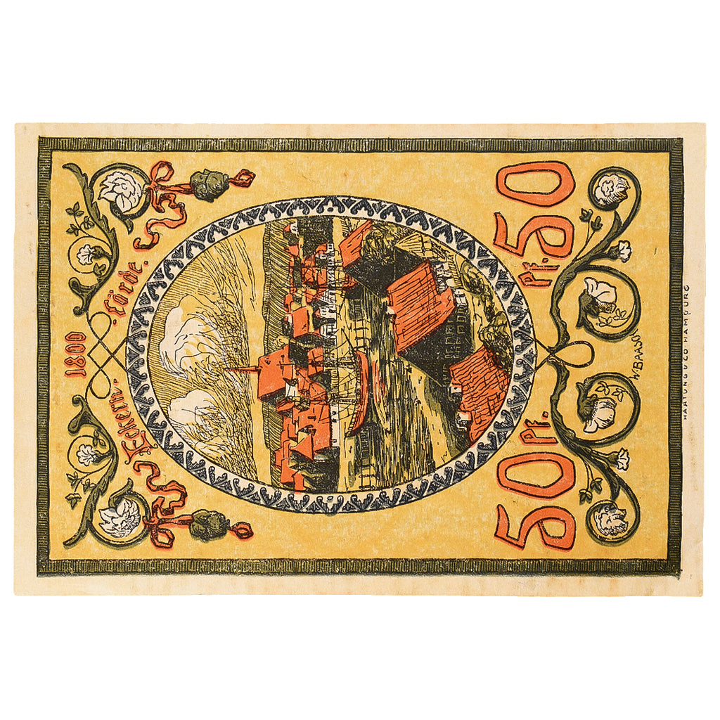Banconote, Germania, Eckernförde, 50 Pfennig, village, 1921 SPL Mehl:307.1