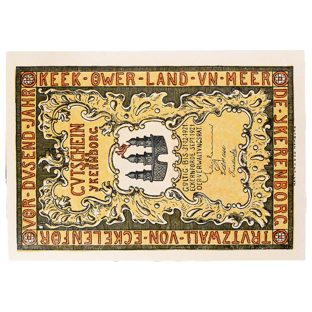 Geldschein, Deutschland, Eckernförde, 25 Pfennig, château, 1921 UNZ- Mehl:307.1